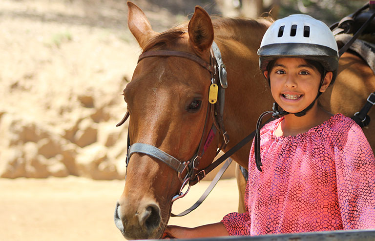 Camper with a horse.