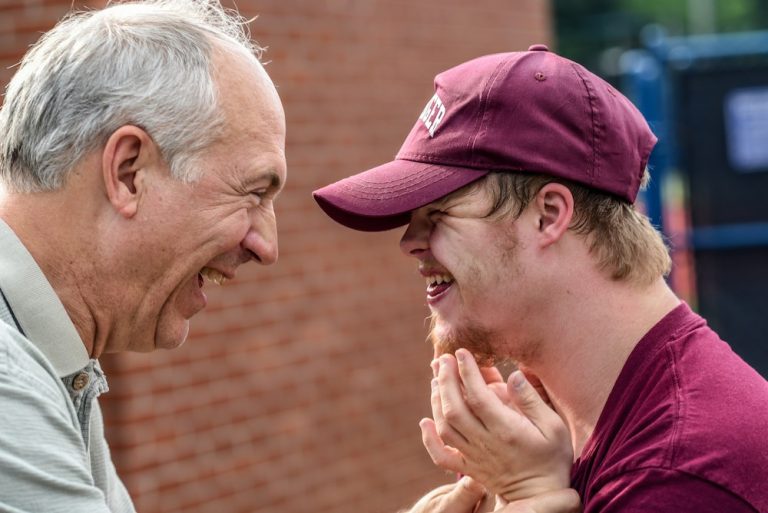 dad and child smiling