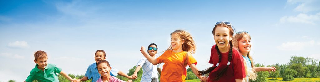 happy kids running