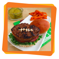 football shaped burgers