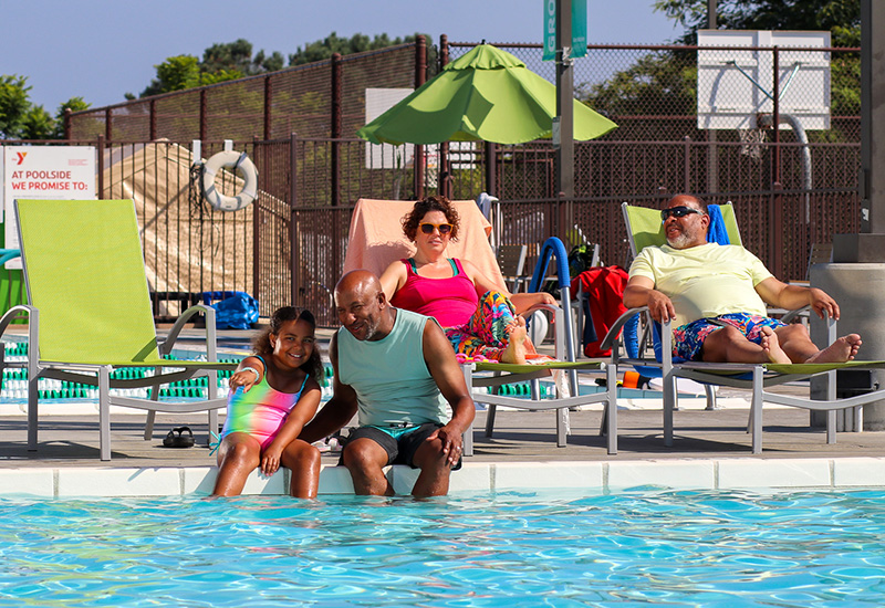 people enjoying the pool