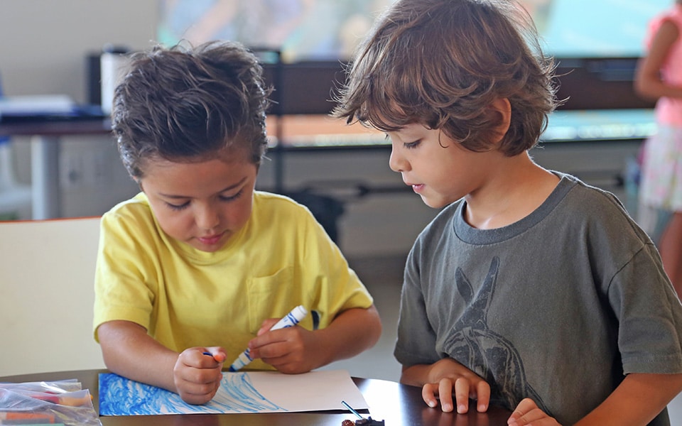 preschool with two boys playing