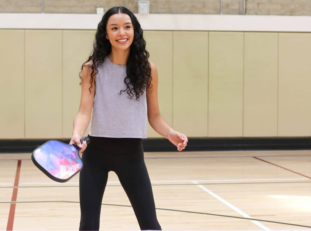 woman playing pickleball